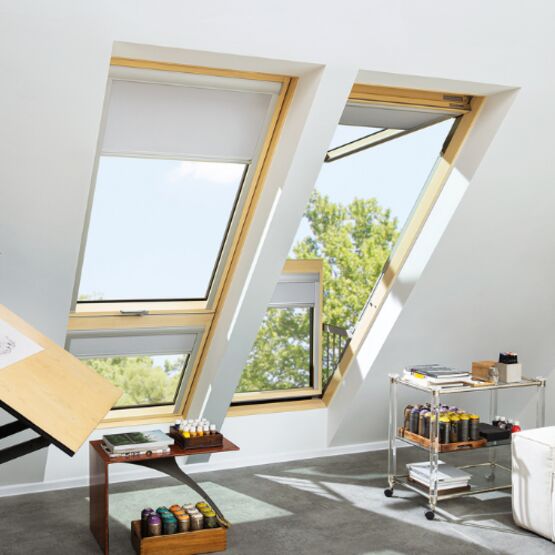  Fenêtre balcon en bois et alu RAL7016 FAKRO | FGP-V GREENVIEW - Fenêtre et porte-fenêtre en bois