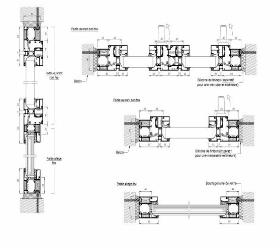  Fenêtre C+D à rupture de pont thermique - EW30-E30 | Gamme AluTeq  - Cloisons et planchers vitrés pare-flamme ou coupe-feu