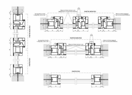  Fenêtre C+D à rupture de ponts thermiques  EW30 | Gamme SteelTeq - Cloisons et planchers vitrés pare-flamme ou coupe-feu