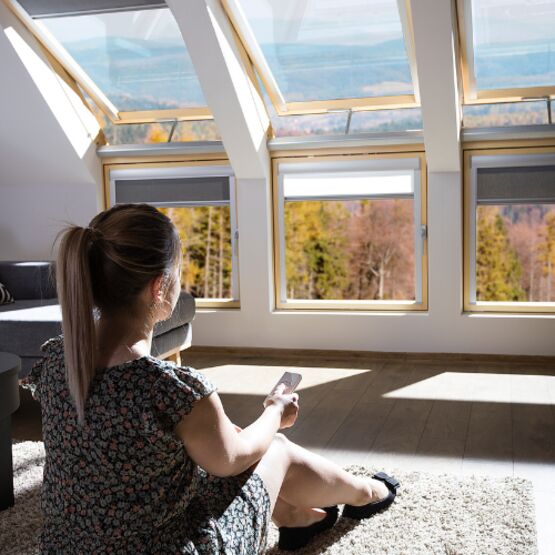  Fenêtre de toit à rotation motorisée | FTP-V Z-Wave FAKRO - Fenêtre de toit à ouverture par rotation