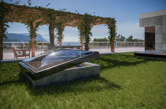 Fenêtre de toit pour maison individuelle et bâtiment tertiaire (toiture plate) | EQUILUX WOOD by SKYDOME - produit présenté par SKYDÔME