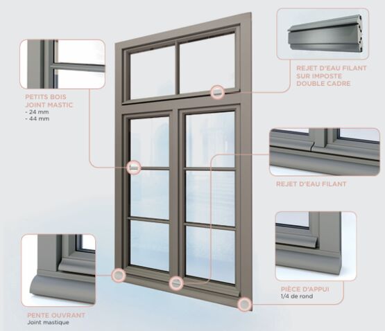  Fenêtre en bois sur mesure ABF - ligne patrimoine - PIERRET SA