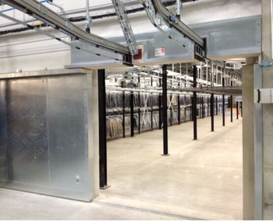  Fermeture de convoyeur aérien à porte coulissante - Clapet ou volet coupe-feu