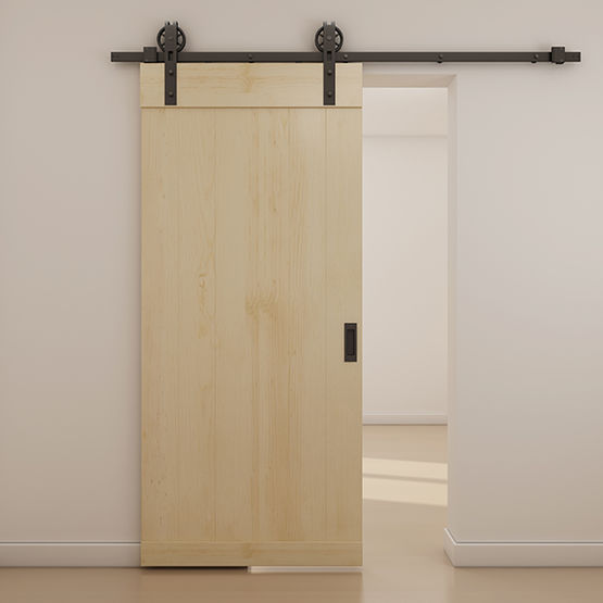  Ferrure de porte coulissante bois en acier | Quadrat 3 - AC030114 - Système coulissant en applique ou à encastrer