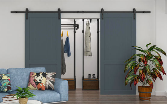 Ferrure de porte coulissante bois noir mat | Bario 2 - AC030106 - produit présenté par DESIGN-MAT