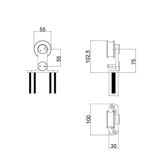 Ferrure de porte coulissante bois | Soho 1 - AC030110 - produit présenté par DESIGN-MAT