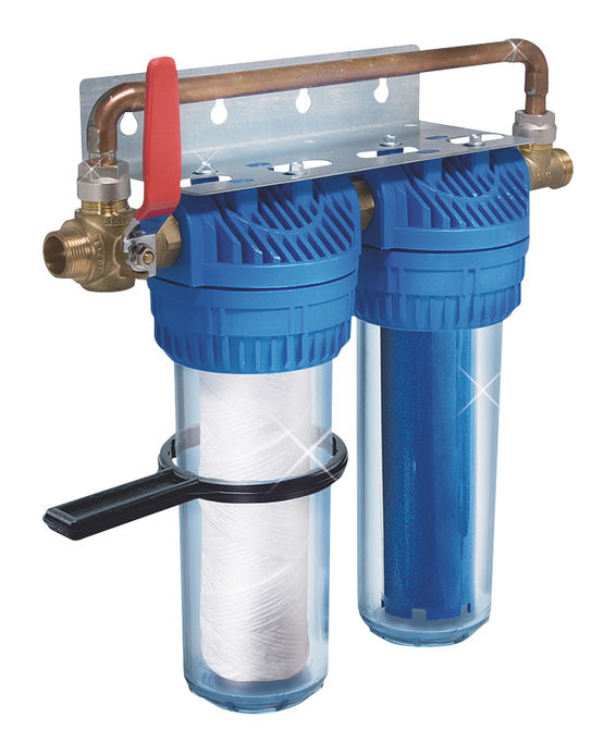 Duplex de traitement d&#039;eau double action antitartre et anti-corrosion avec By-Pass &amp; kit de fixation