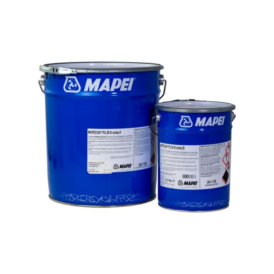 Finition polyuréthane aliphatique bicomposante | MAPECOAT PU 20 N pour membranes Purtop