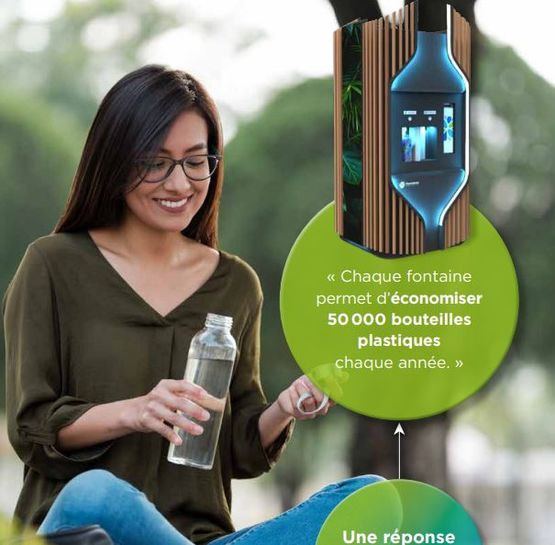 Fontaine d’eau plate en Inox 316L et matériaux recyclables pour extérieur | Emergence - produit présenté par FONTAINEO
