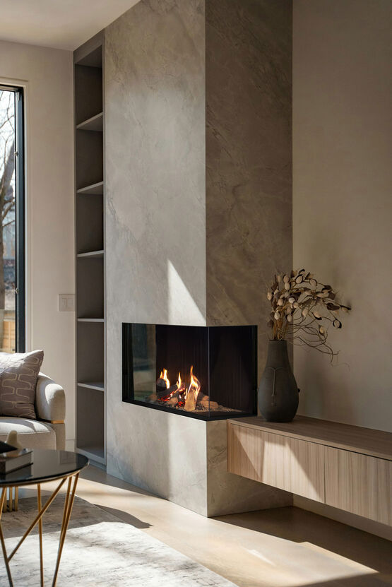  Foyer d’angle à bois avec vitre escamotable | Ecka Hoxter  - BEST FIRES
