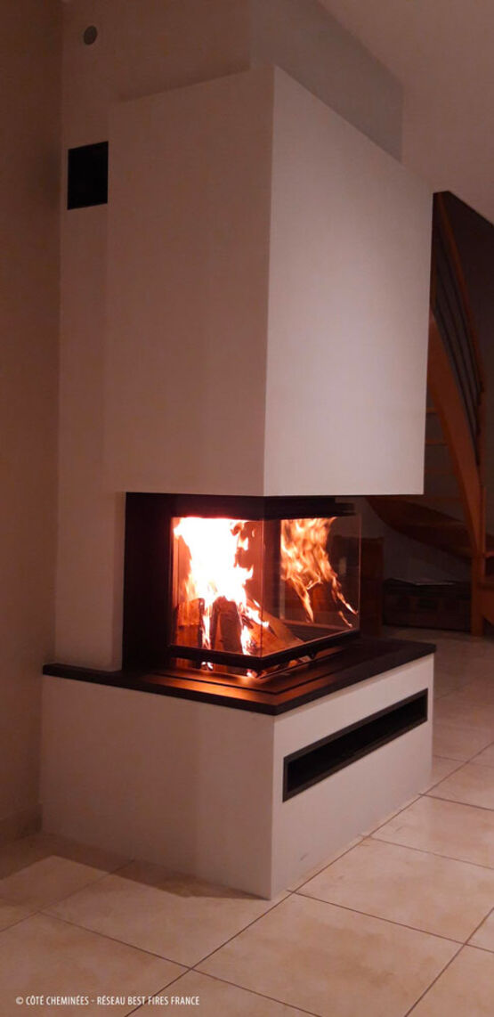  Foyer fermé bois double-coin à vitre escamotable | Argento 660DC  - Cheminées