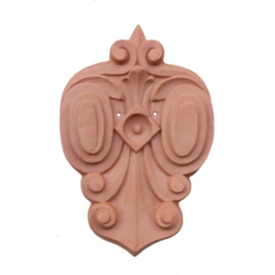  Fronton décoratif en terre cuite | Ornement de toiture et façade sur mesure - Bandeaux, colonnes, corniches, balustres, pilastres, etc.