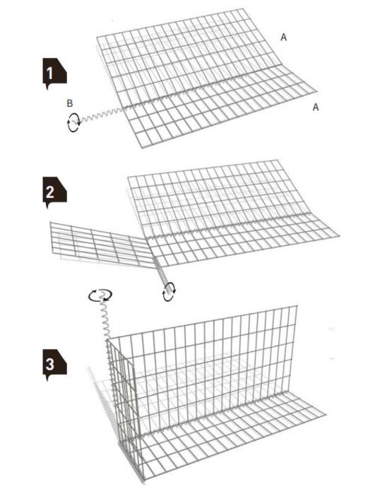  Gabion à mailles rectangulaires 10x5cm pour aménagements paysagers | Gabion 100 x 50 x 50 cm  - Gabions