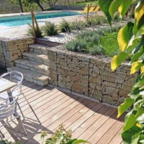 Gabion plat avec surcharge pour murs de soutènement | GABION-KIT OPTIMIZED 