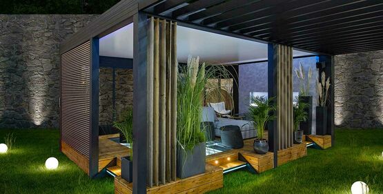  Gazebo abri de jardin à structure aluminium sur mesure | WALLIS&amp;GARDEN - Série 414PE - Pergolas