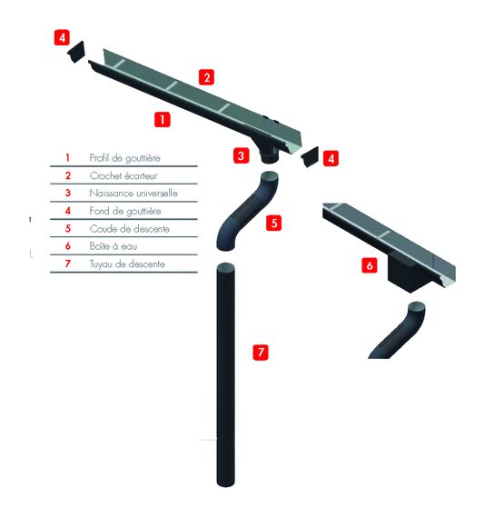  Gouttière robuste en aluminium pour grandes toitures photovoltaïques | G500 - DAL'ALU