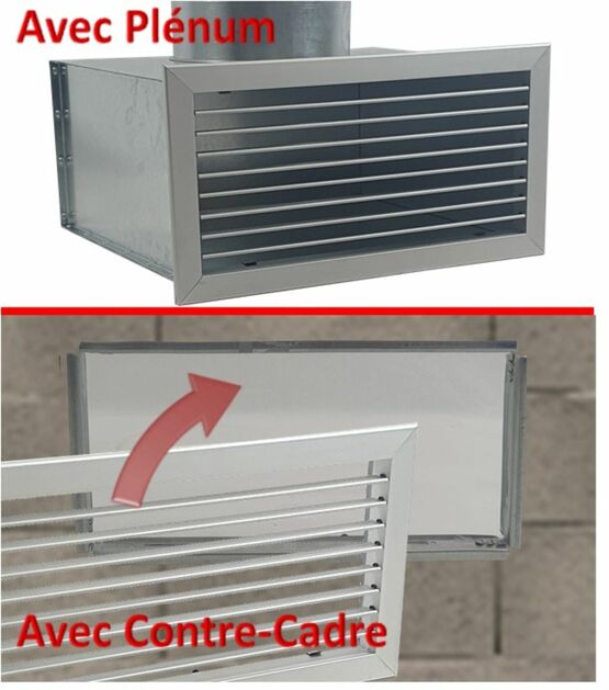  Grille ailettes mobiles simple déflection pour diffusion d´air | SITE012115 - PROSYNERGIE