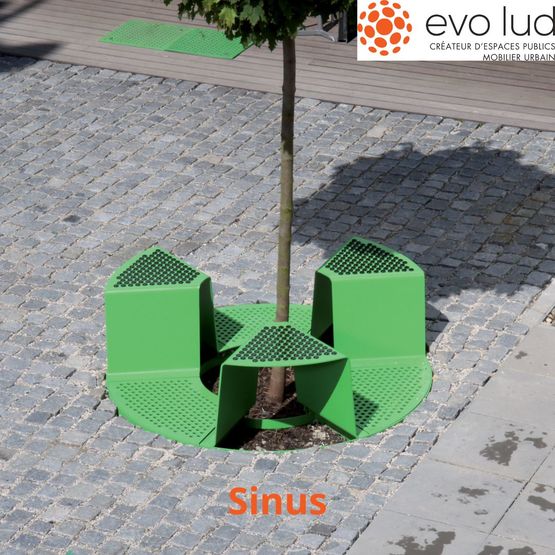 Grilles d'arbres avec assises | SINUS - EVO LUD