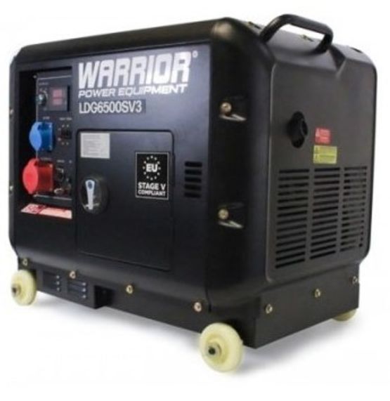 WARRIOR ECO POWER Groupe électrogène diesel 5500W Monophasé Réservoir 16L  Autonomie 12H Protection AVR Port ATS Poignée et Roues WARRIOR CHAMPION pas  cher 