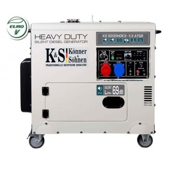   Groupe électrogène 7500W Diesel 230V/400V Insonorisé | Könner &amp; Söhnen KS9200 HDES-1/3 ATSR - DAGVOLT