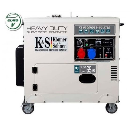   Groupe électrogène 7500W Diesel 230V/400V Insonorisé | Könner &amp; Söhnen KS9200 HDES-1/3 ATSR - FEDERAL BUSINESS INTERNET - FBI