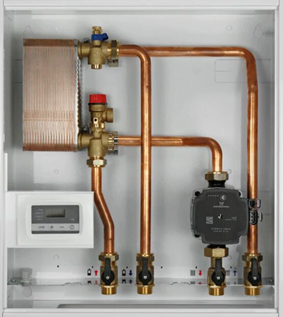  Groupe hydraulique avec un circulateur pour séparation entre le générateur biomasse et le circuit de chauffage | Modulfit Biomasse 110 GHBC1C - THERMADOR