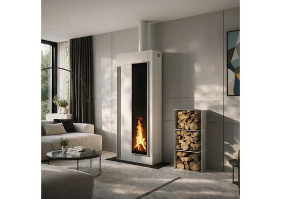  Habillages, cadres design, porte-bûches et grilles de canalisation | LINEA S - Cheminées