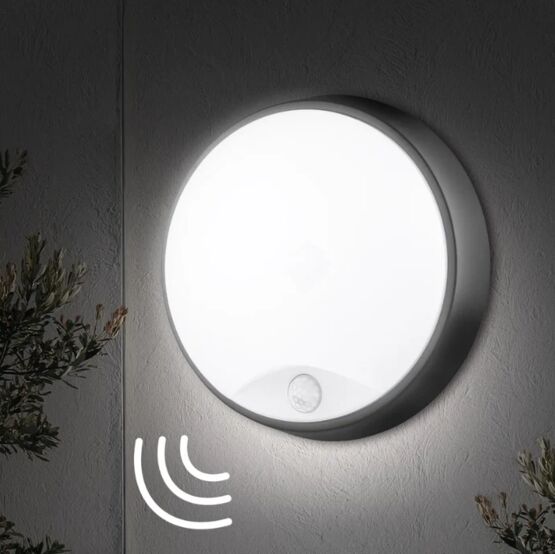  Hublot LED extérieur rond IP54 avec détecteur de mouvement 10 W | Silumen - SILUMEN