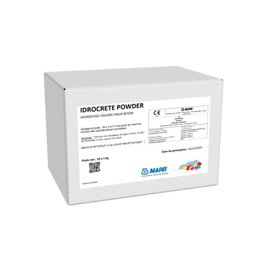 Hydrofuge de masse en poudre | IDROCRETE POWDER pour mortiers et bétons imperméables