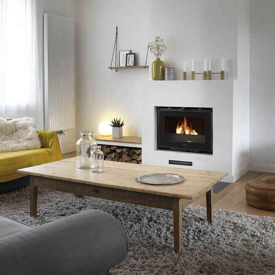 Insert bois grand angle 10 kW à large vision des flammes | JOYAU 70 GA HPE TURBO C07874 - DEVILLE