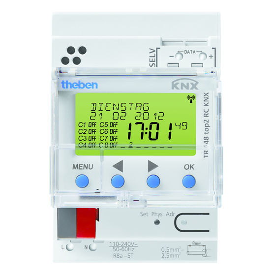 Interrupteur astronomique à horloge programmable intégrée | TR 648 top2 RC KNX