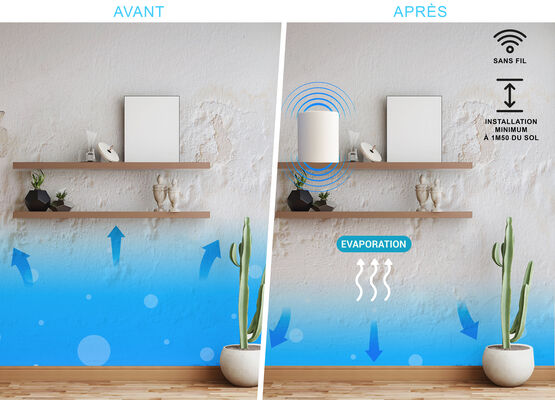 IPG GEOSTOP, le déshumidificateur de mur efficace contre l'humidité Diamètre d’action 20 mètres - produit présenté par HUMIDISTOP FRANCE