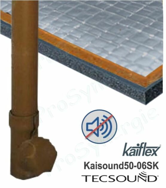  Isolant acoustique Kaisound pour conduits et réseaux - Mousse NBR, masse polymère Tecsound sans bitume +1 face adhésive | SITE006638 - Autres isolants en plaque ou rouleau