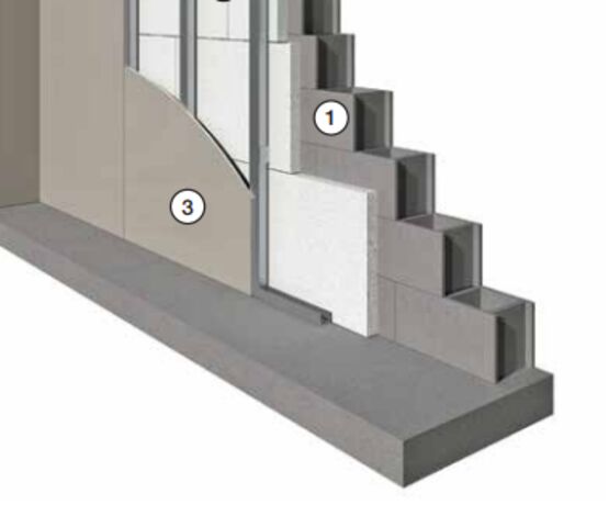 Isolation de murs en maçonnerie / béton | HUNTSMAN BUILDING SOLUTIONS  - produit présenté par HUNTSMAN BUILDING SOLUTIONS 