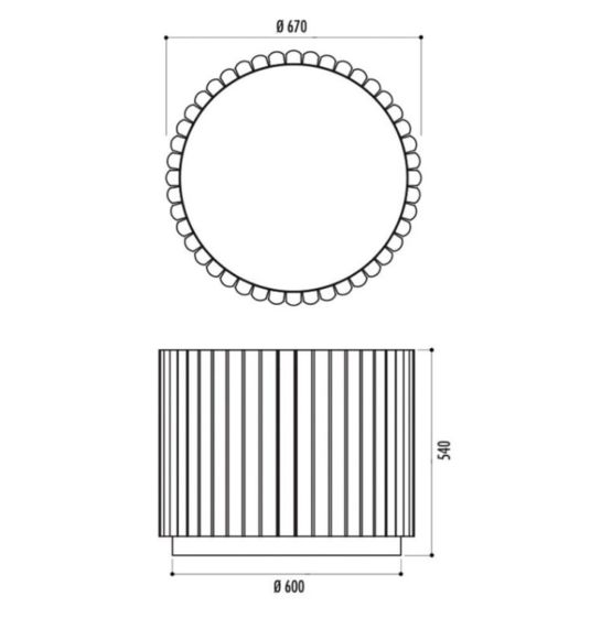 Jardinière ronde en bois exotique Newport - NORMEQUIP