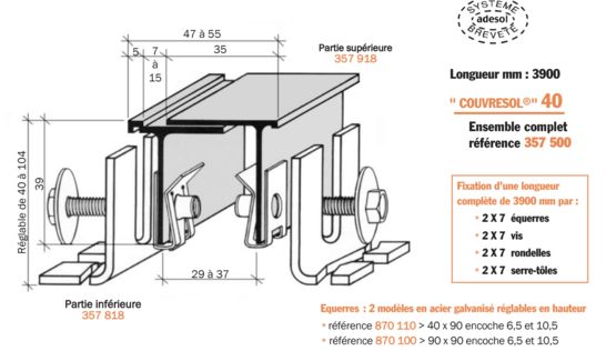 Joint de dilatation INOX sur mesure pour ouverture de 7 à 70 mm. - produit présenté par ADESOL - TECNO-K