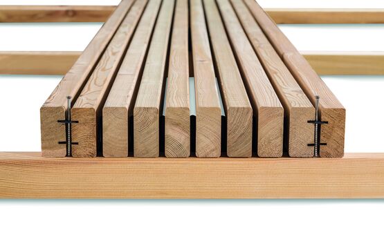  Kit complet pour pose de terrasse en fines lames de bois à claire-voie | Pinutex - Lames de terrasse en bois massif