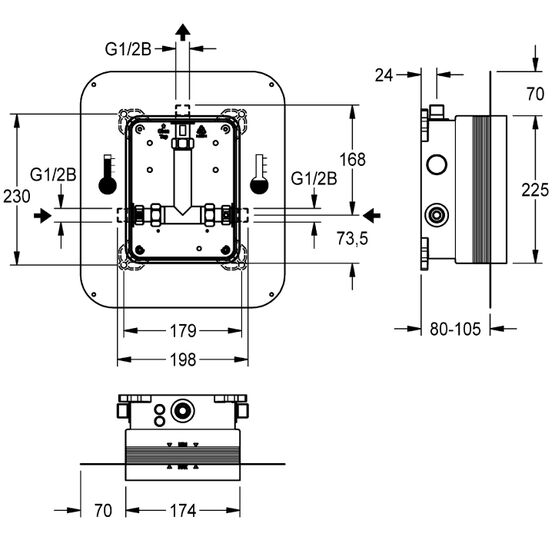  Kit d&#039;installation gros œuvre pour douche | F5BX2001  - KWC 