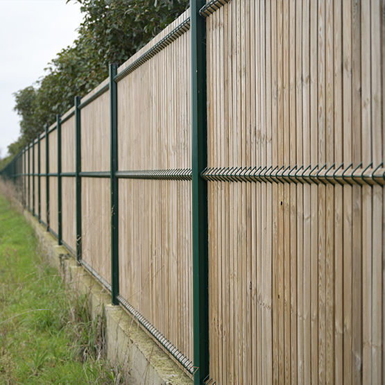  Kit d&#039;occultation en pin sylvestre autoclave pour panneaux soudés | ISIOPIN - Clôture en bois