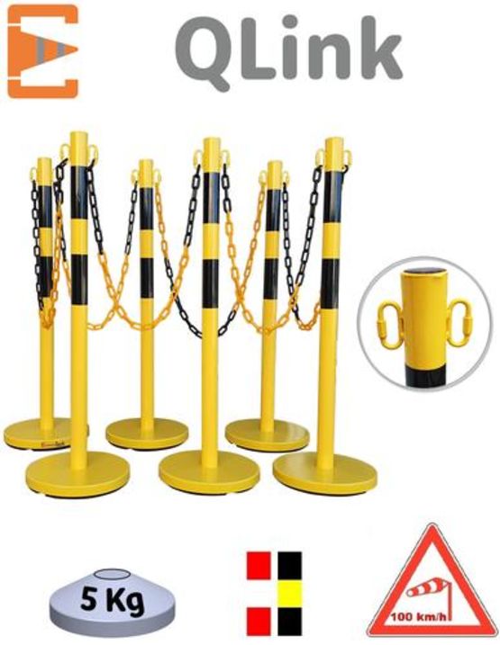  Kit de 6 poteaux de signalisation en tube métal diamètre 50 mm | PM566 - PCM566 - EQUIPEMENTECH