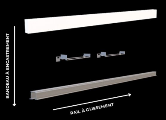  Kit en applique en aluminium – couleur RAL 9 010 Blanc Mat | Orchidea - APPLISYSTEM ALU  - Système coulissant en applique ou à encastrer