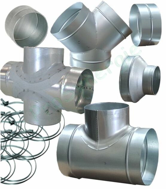  Kit Récupérateur d´Air Chaud Emeraude pour 2 à 8 pièces (de 300 à 550 m³/h). Moteur + bouches + dérivations et accessoires - Caisson de filtration et registre-clapet en option | SITE006783 - Générateurs d'air chaud