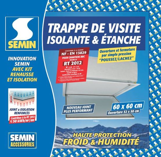  Kit trappe de comble isolante et étanche en tôle d’acier zinguée | A03970 - Accessoires d'étanchéité et d'isolation thermique ou acoustique