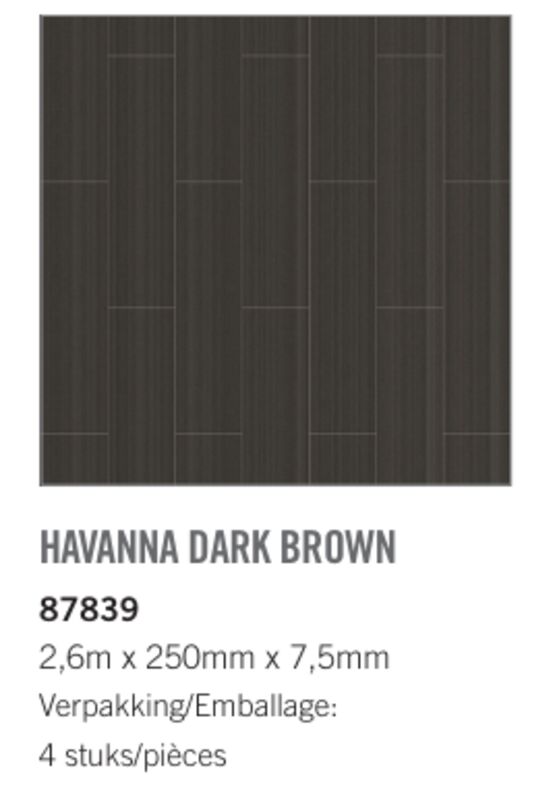  Lambris décoratif PVC aux teintes sombres | Havanna Dark Brown Art-Panel   - PLASTIVAN