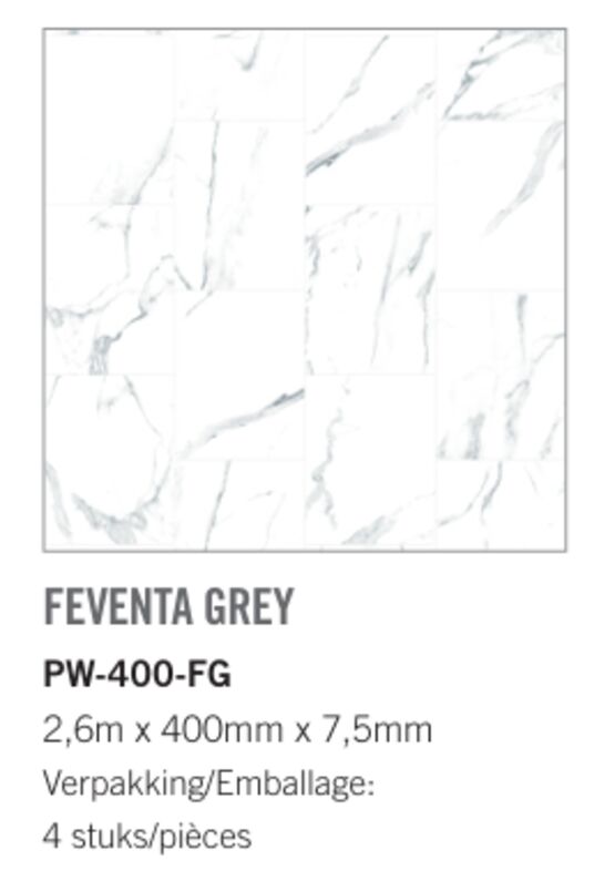  Lambris décoratif PVC effet minéral marbré | Feventa Grey Art-Panel  - PLASTIVAN