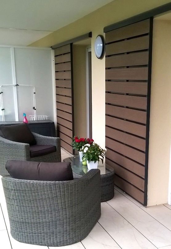  Lames en bois reconstitué pour persiennes, claustras et brise-soleil | Lames SHADOW - Clôture en bois