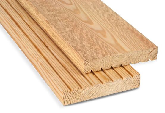  Lames naturelles pour aménagements extérieurs | Terrasse en bois de mélèze - Lames de terrasse en bois massif