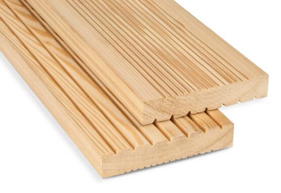 Lames naturelles pour aménagements extérieurs | Terrasse en bois de mélèze - produit présenté par DINEGO SARL