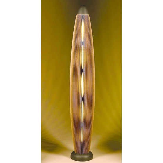 Lampadaire ajouré en lamelles de carton | Lamp Cactus