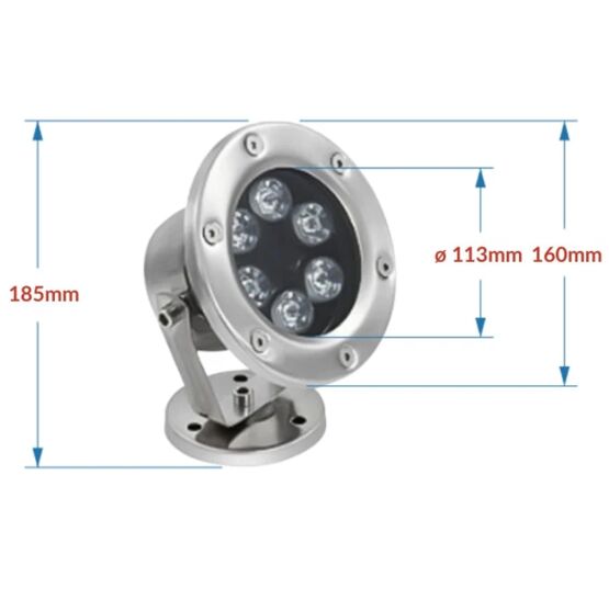  Lampe de piscine LED submersible IP68 en acier inoxydable 12 W DC24V | Silumen - Ampoules LED
